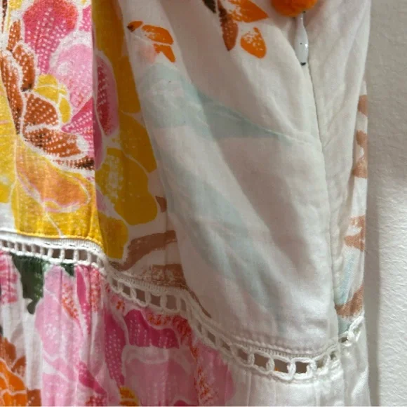 Anthropologie Farm Rio Havana Cotton Floral Maxi Dress Bohemian Style - Size XS - Picture 7 of 14